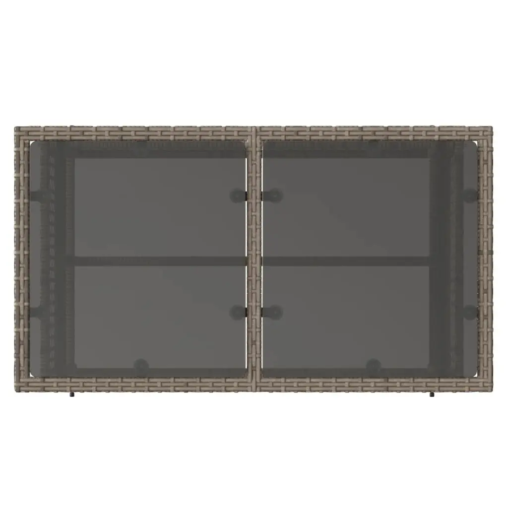 4 Piece Outdoor Garden Sofa Set Poly Rattan Grey with Glass Table