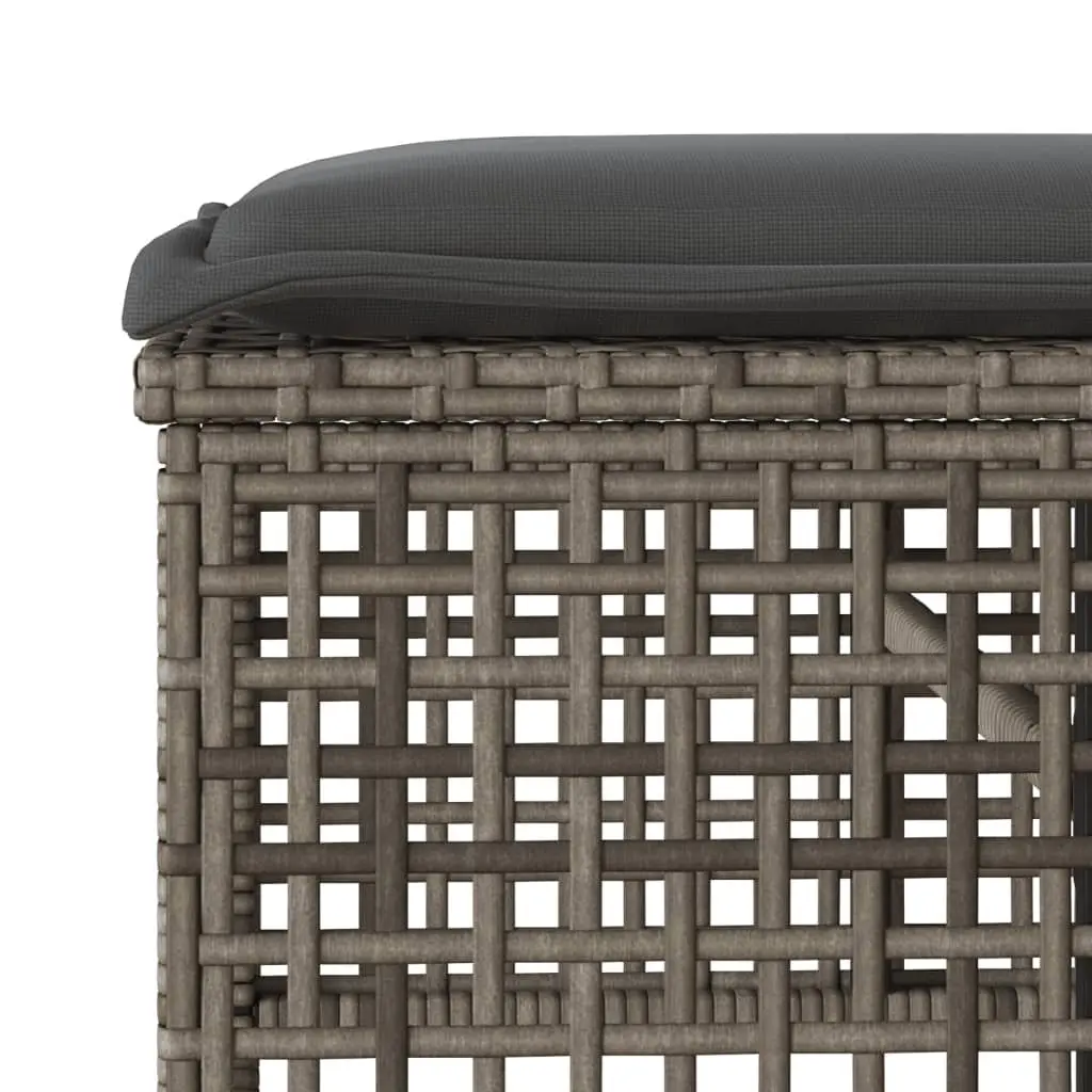 4 Piece Outdoor Garden Sofa Set Poly Rattan Grey with Glass Table