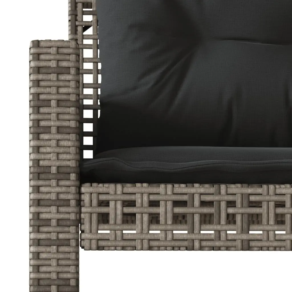 4 Piece Outdoor Garden Sofa Set Poly Rattan Grey with Glass Table