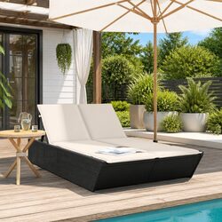 Practical Double Sun Lounger for Garden Use