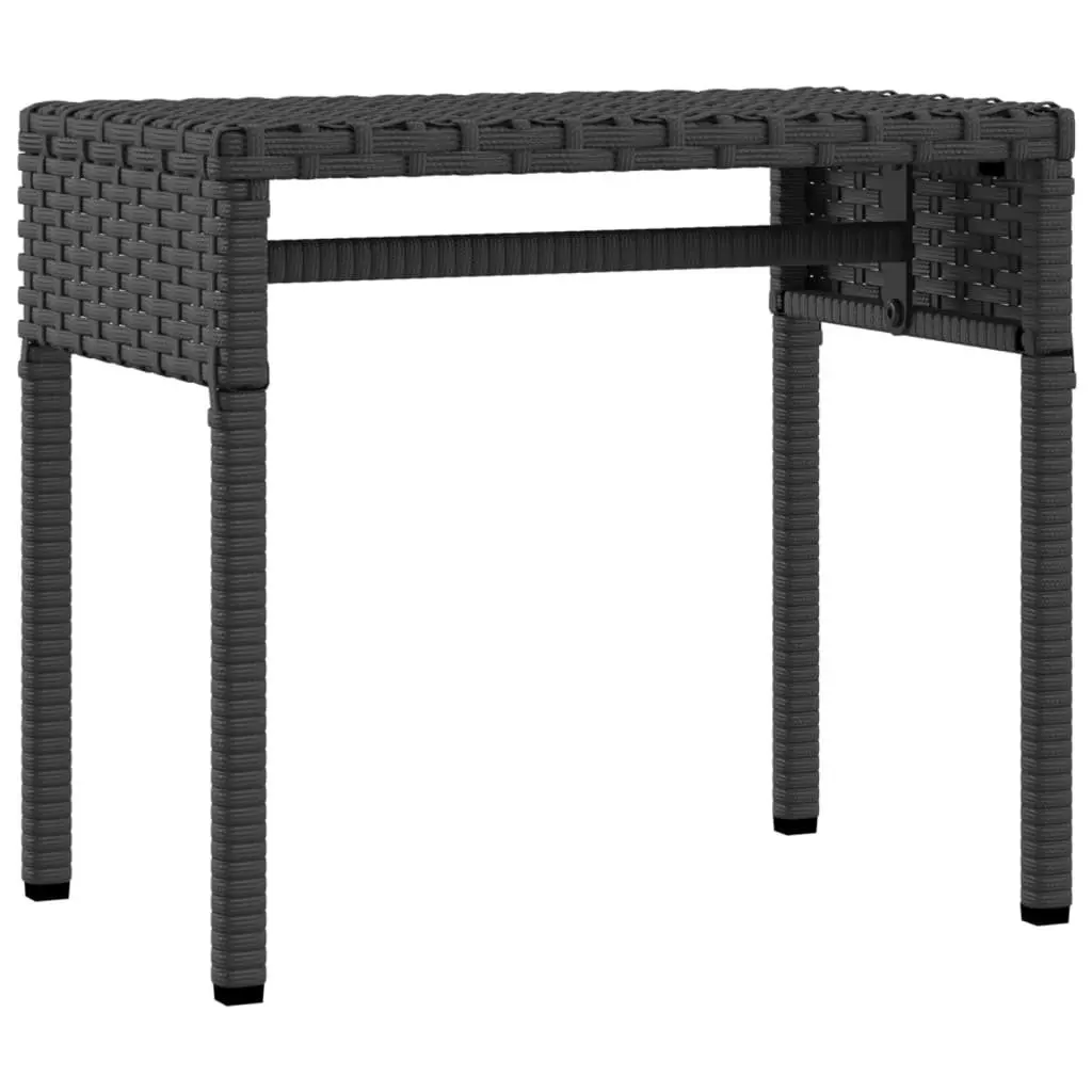 Sun Lounger with Canopy and Tea Table Adjustable Backrest Outdoor Seating Black