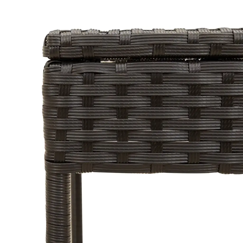 Sun Lounger with Canopy and Tea Table Adjustable Backrest Outdoor Seating Black