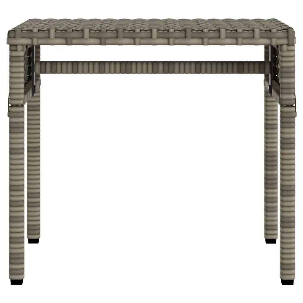 Sun Lounger PE Rattan Adjustable Backrest Grey with Canopy and Tea Table Outdoor