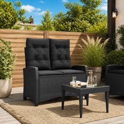 Reclining Garden Bench with Cushions for Outdoor Use