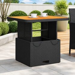 Practical Garden Table 80x80x71 cm Black Outdoor