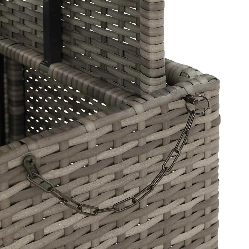 Garden Table PE Rattan Acacia Wood 110x110x71 cm Grey