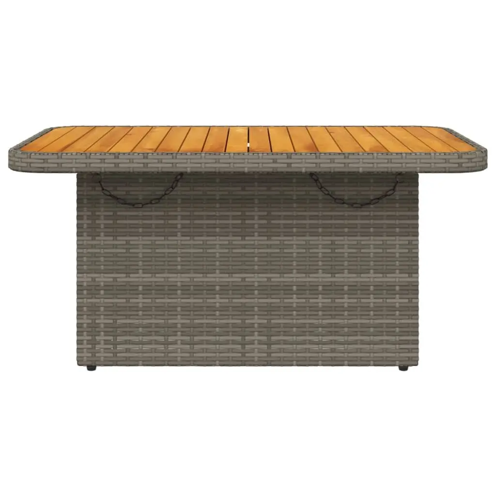 Garden Table Outdoor Patio Furniture Adjustable Height Grey Acacia Wood 90x55x71 cm