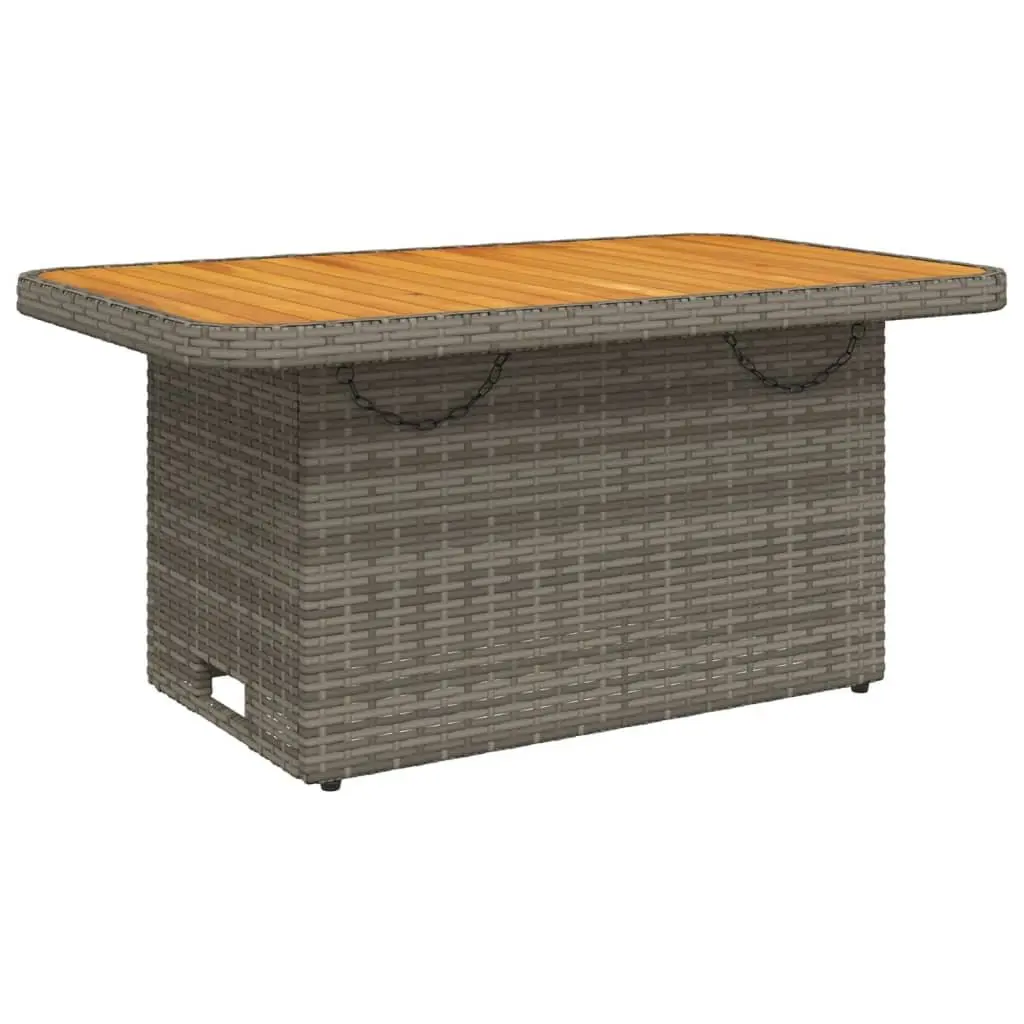 Garden Table Outdoor Patio Furniture Adjustable Height Grey Acacia Wood 90x55x71 cm