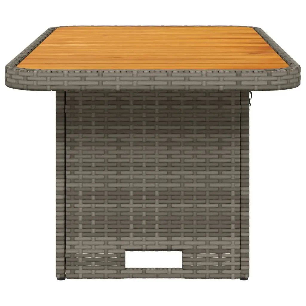 Garden Table Outdoor Patio Furniture Adjustable Height Grey Acacia Wood 90x55x71 cm