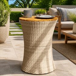 Perfectly Fitting Drum-Shaped Outdoor Table