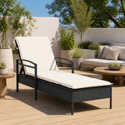 Practical Black Outdoor Sun Lounger for Every Day