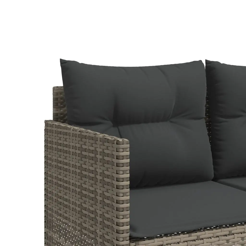 Sun Lounger PE Rattan Grey Outdoor Garden Patio Recliner Chair with Cushions