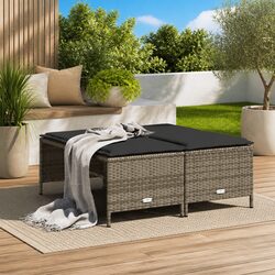 Versatile Grey Garden Stools with Cushions Set for Any Space