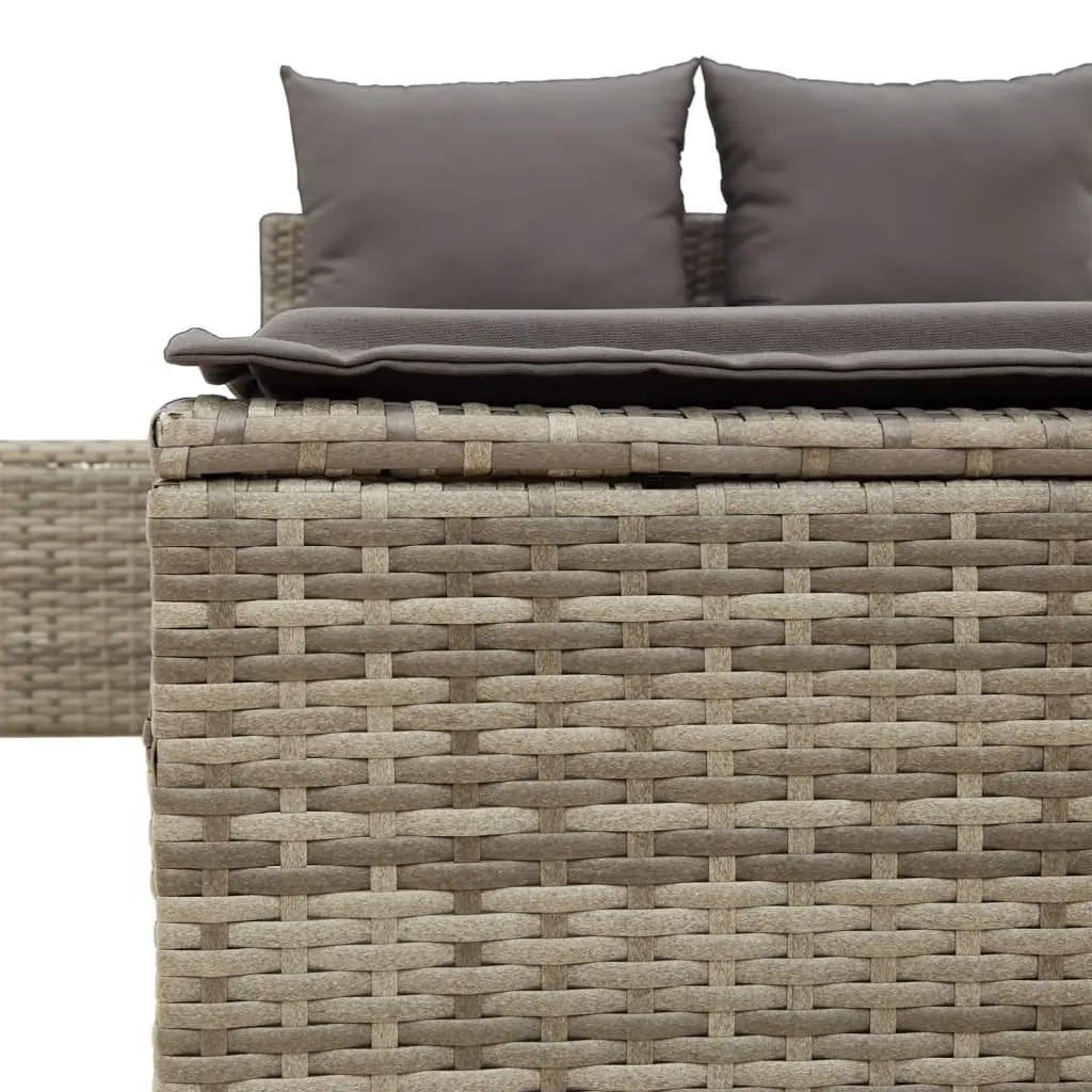 Double Sun Lounger PE Rattan Modular Outdoor Garden Furniture Grey