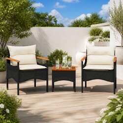 Comfortable 3 Piece Garden Sofa Set with Cushions for Outdoor Use