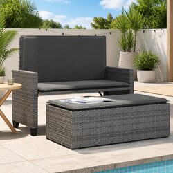 Practical 2-in-1 Loveseat Sofa Bed for Outdoor Use