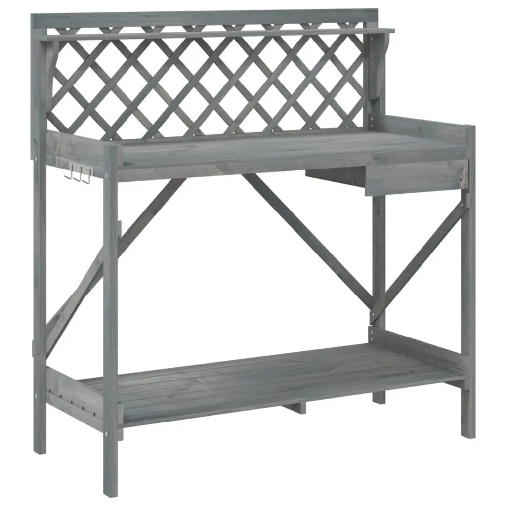 Grey Potting Bench for Gardening Needs