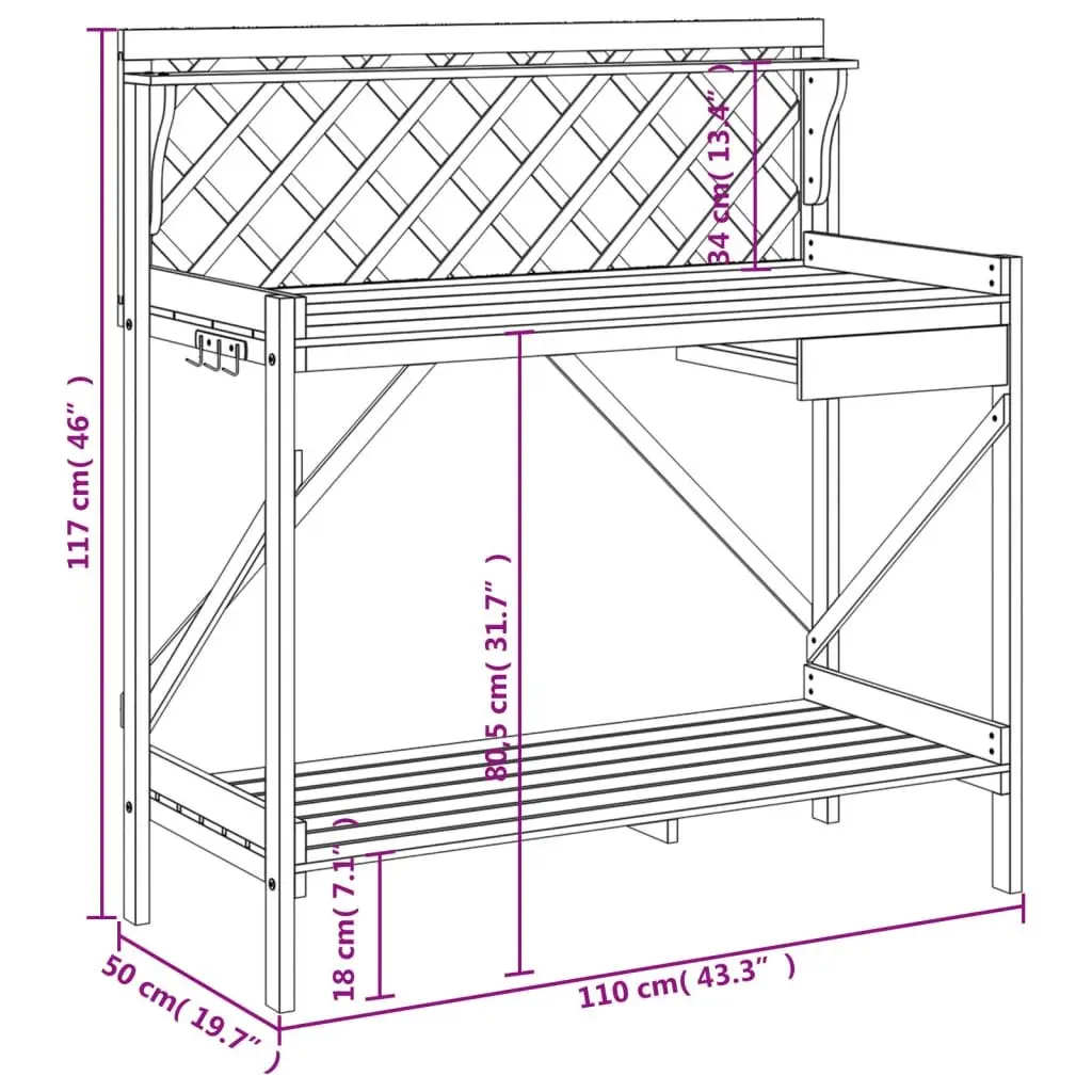 Grey Potting Bench for Gardening Needs