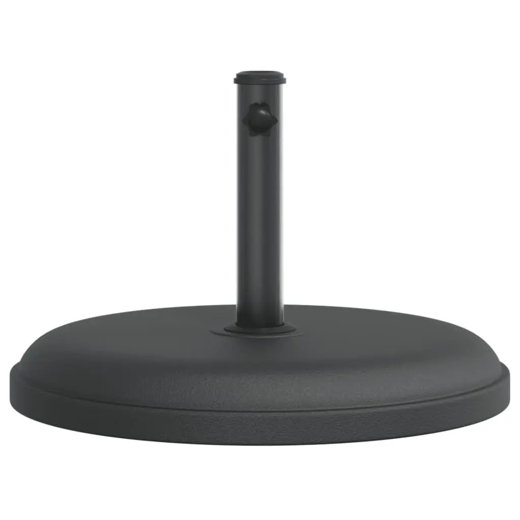 Black Round Umbrella Stand 25kg Concrete-Filled Plastic for Ø32 Ø35 Ø38mm Poles Outdoor Garden