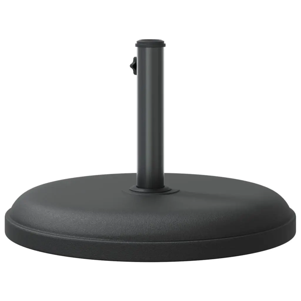 Black Round Umbrella Stand 25kg Concrete-Filled Plastic for Ø32 Ø35 Ø38mm Poles Outdoor Garden