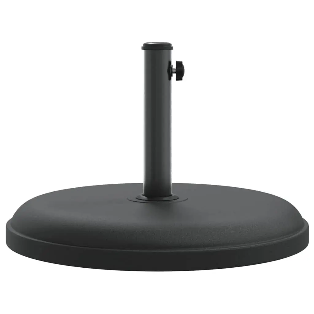 Black Round Umbrella Stand 25kg Concrete-Filled Plastic for Ø32 Ø35 Ø38mm Poles Outdoor Garden