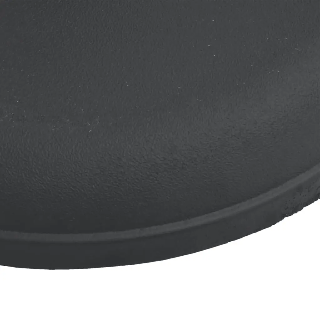Black Round Umbrella Stand 25kg Concrete-Filled Plastic for Ø32 Ø35 Ø38mm Poles Outdoor Garden