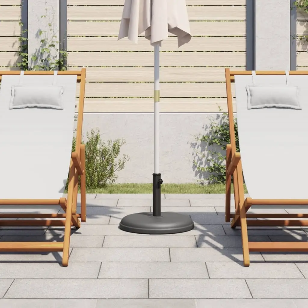 Round Parasol Base Grey Durable Plastic and Concrete 15kg Fits 32mm 35mm 38mm Poles