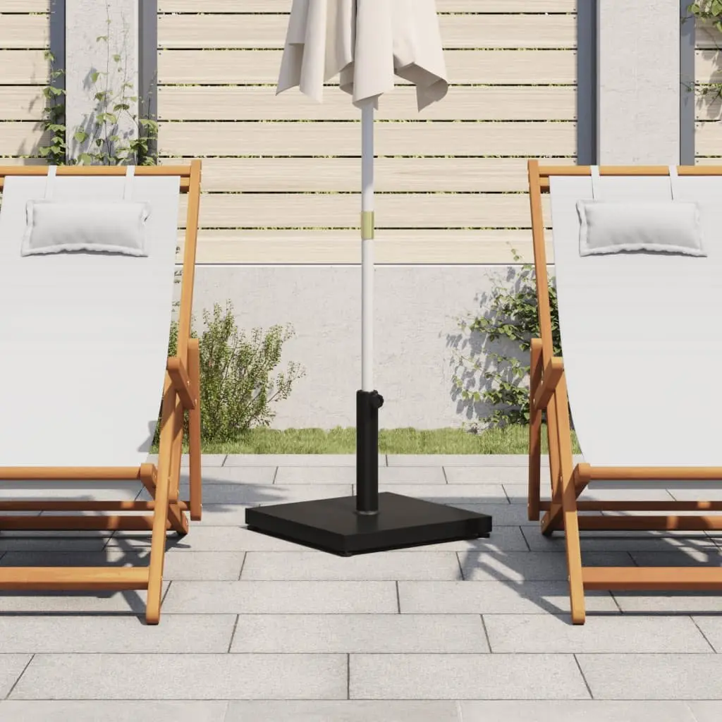 Square Parasol Base Steel Shell Concrete 18kg Black for 32mm 38mm 48mm Poles