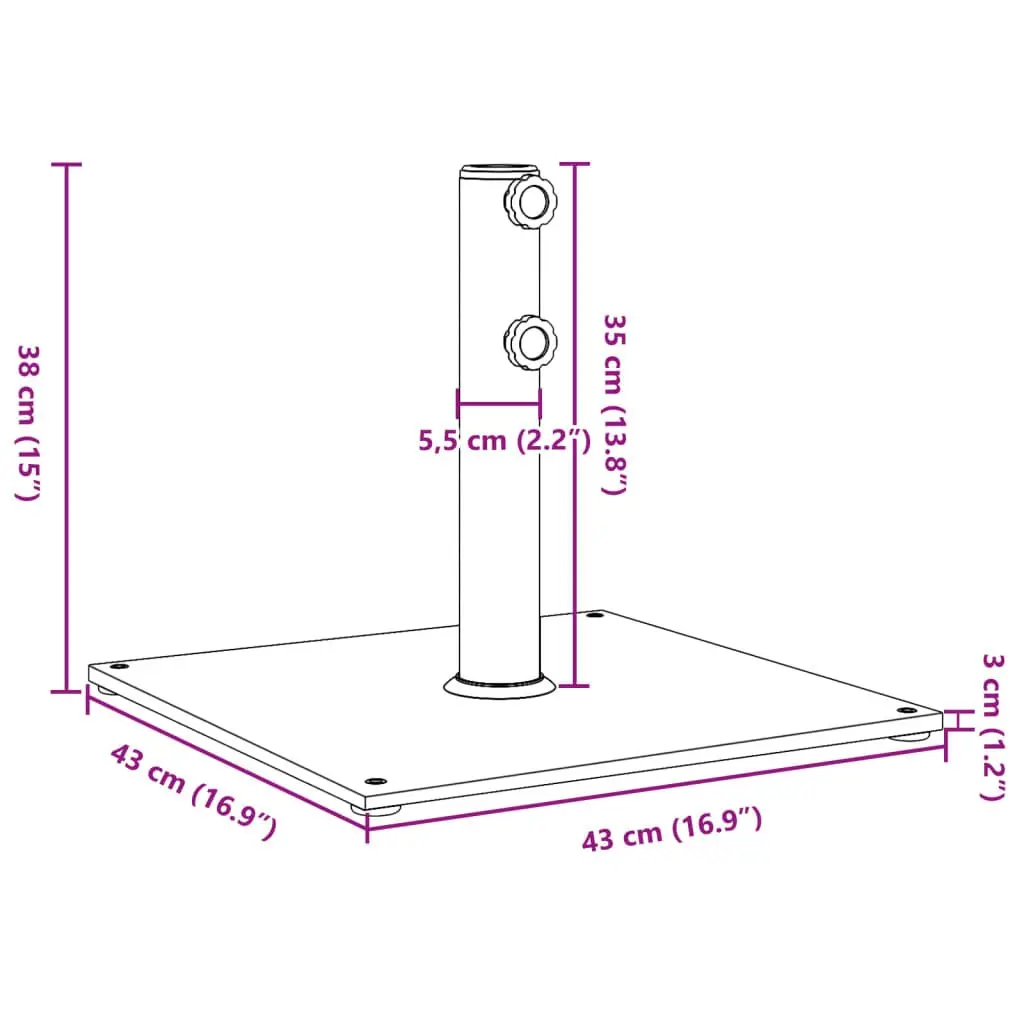 17kg Parasol Base for Stable Outdoor Use