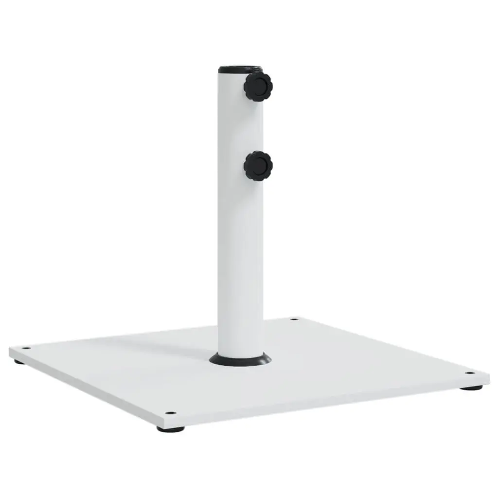 Square Parasol Base Steel 17kg White Ø32/38/48mm Pole Adapter