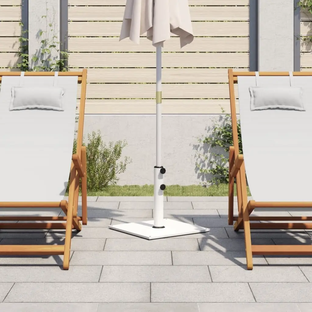 Square Parasol Base Steel 17kg White Ø32/38/48mm Pole Adapter
