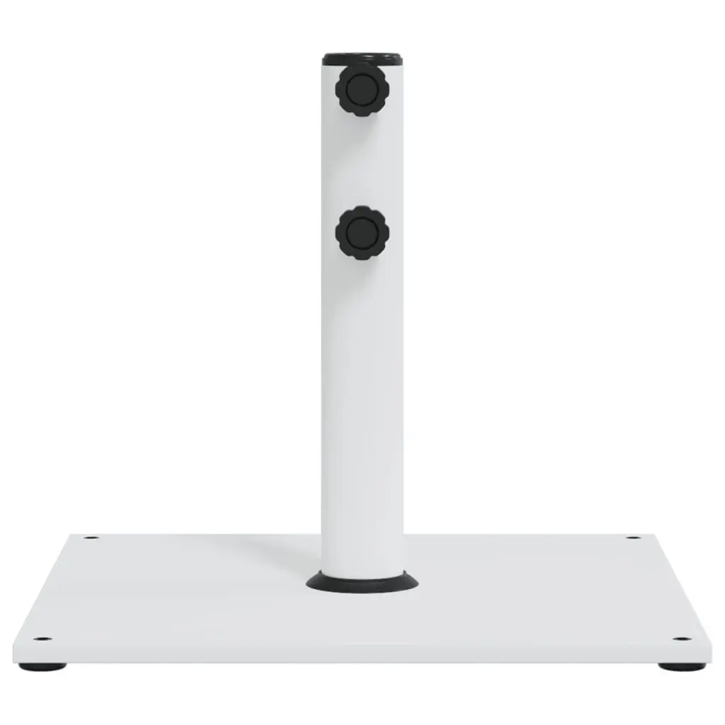 Square Parasol Base Steel 17kg White Ø32/38/48mm Pole Adapter
