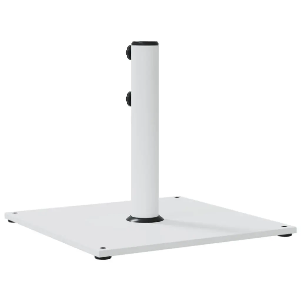 Square Parasol Base Steel 17kg White Ø32/38/48mm Pole Adapter