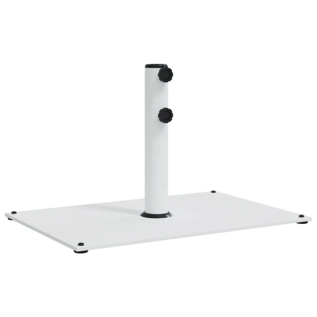 Rectangular Parasol Base Steel Umbrella Stand Outdoor 15kg White for 32mm 38mm 48mm Poles