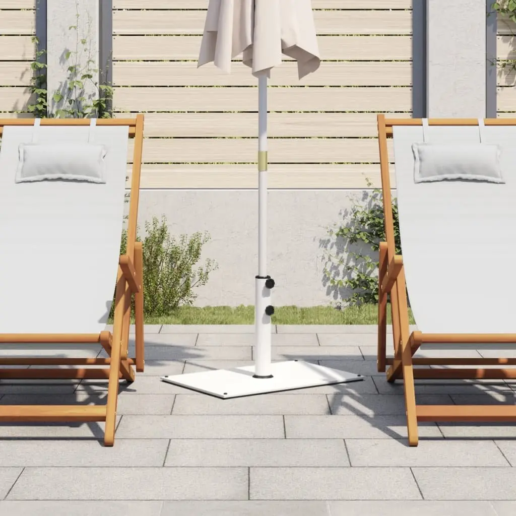 Rectangular Parasol Base Steel Umbrella Stand Outdoor 15kg White for 32mm 38mm 48mm Poles