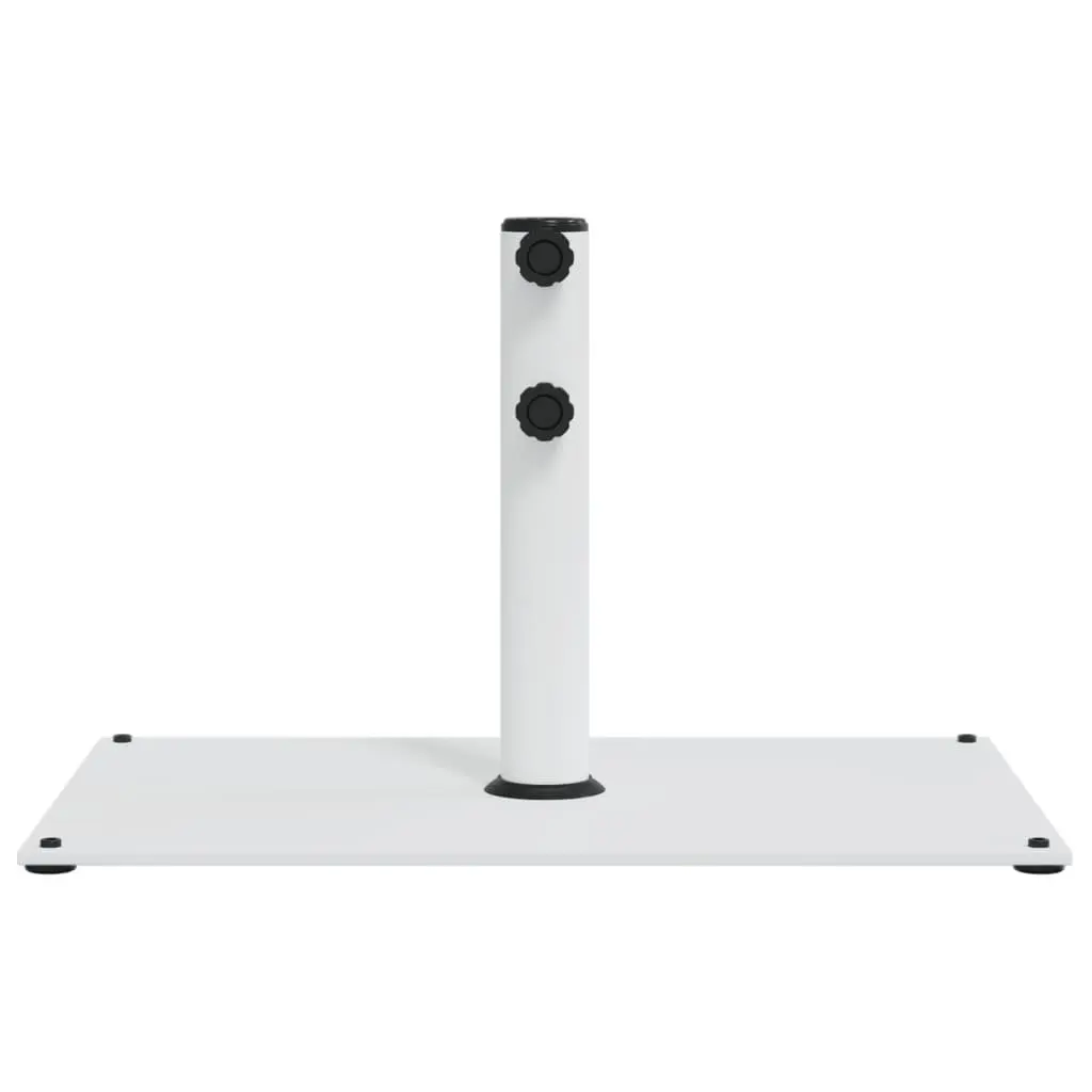 Rectangular Parasol Base Steel Umbrella Stand Outdoor 15kg White for 32mm 38mm 48mm Poles