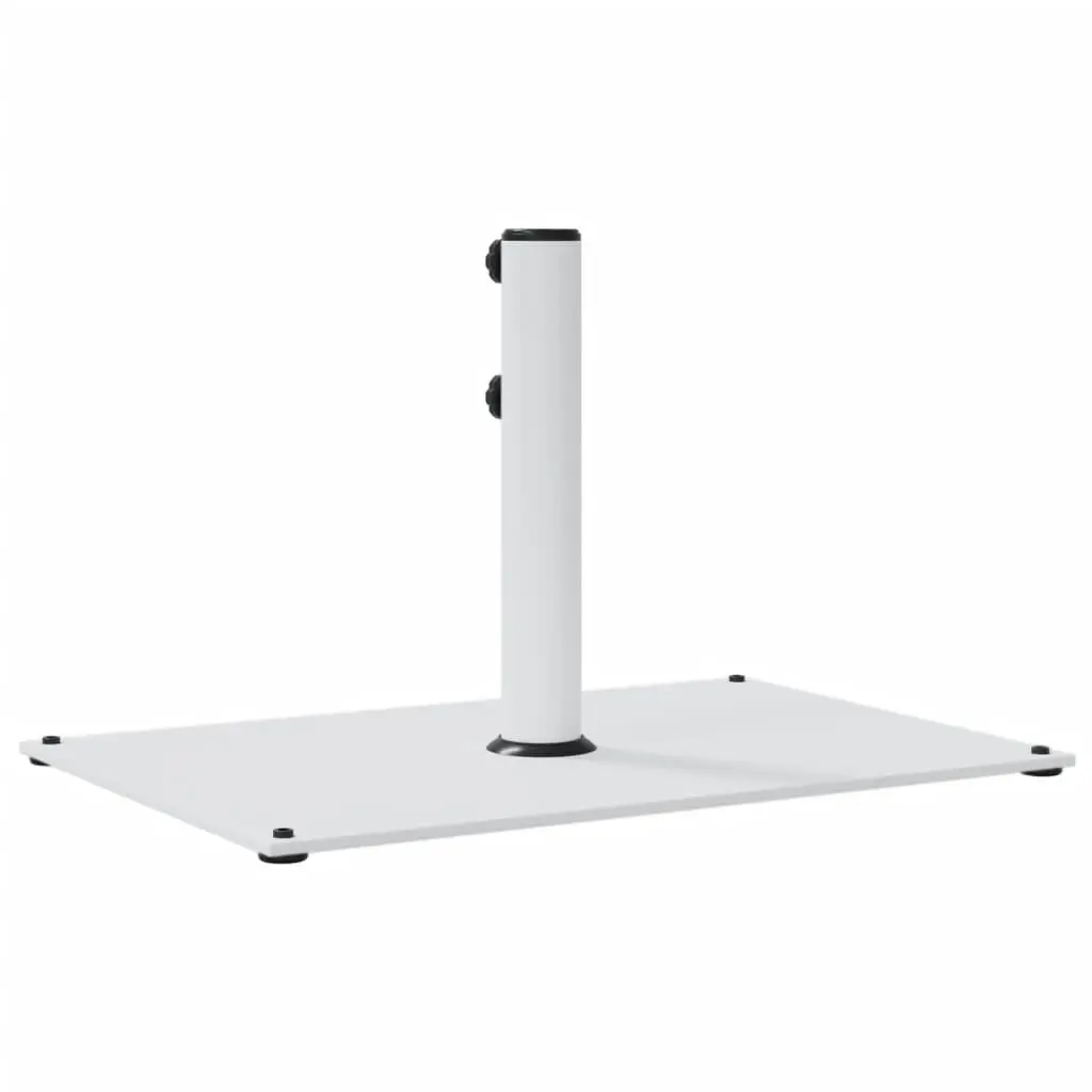 Rectangular Parasol Base Steel Umbrella Stand Outdoor 15kg White for 32mm 38mm 48mm Poles