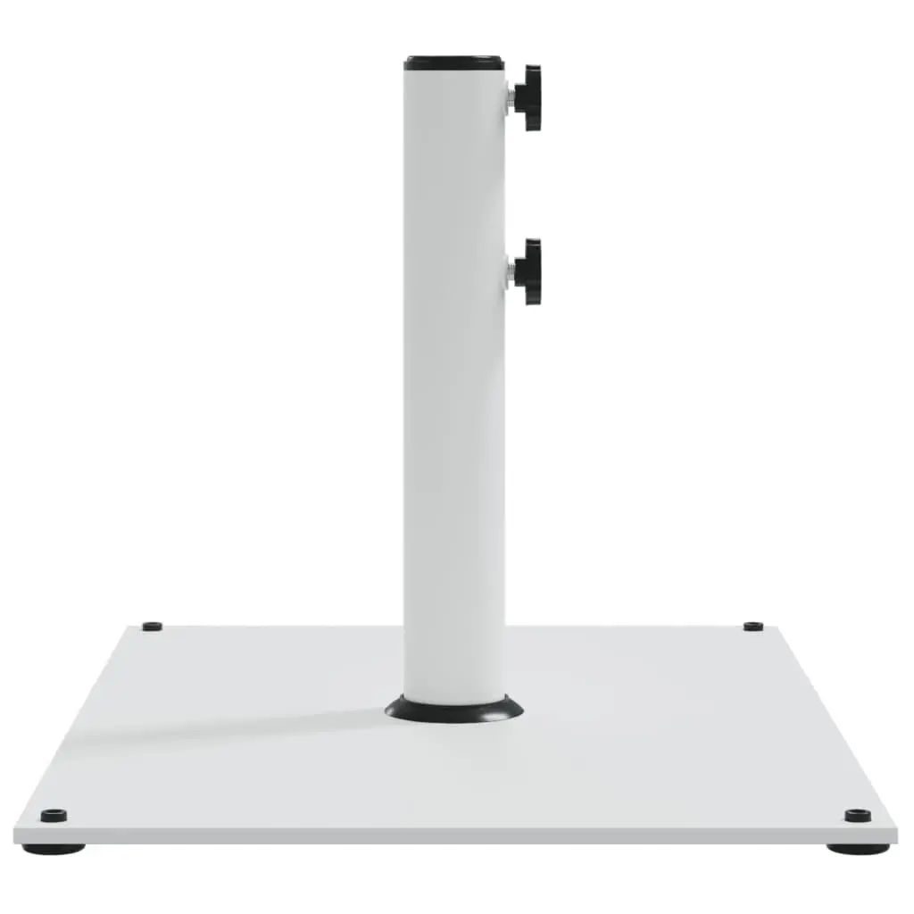 Rectangular Parasol Base Steel Umbrella Stand Outdoor 15kg White for 32mm 38mm 48mm Poles