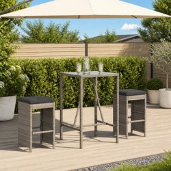 Practical 2-Piece Outdoor Bar Stools with Cushions