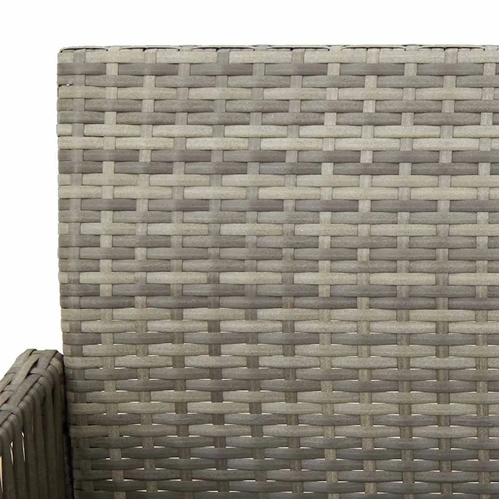 Outdoor Bar Stools Set PE Rattan Powder-Coated Steel 2 Piece Grey