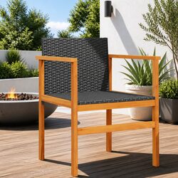 Practical Set of 2 Outdoor Garden Chairs - Black