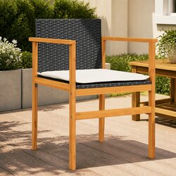 2 pcs Black Outdoor Chairs for Patios