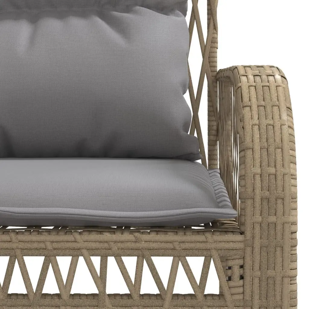 Garden Sofa Set 4 Piece Outdoor Furniture Patio Seating with Cushions Beige