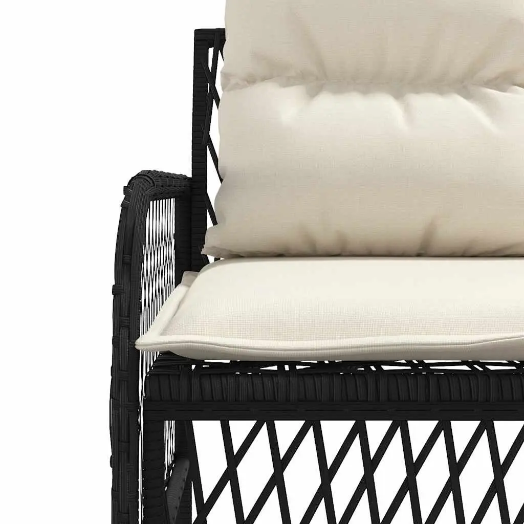 2 Piece Garden Sofa Set PE Rattan Powder-coated Steel Black