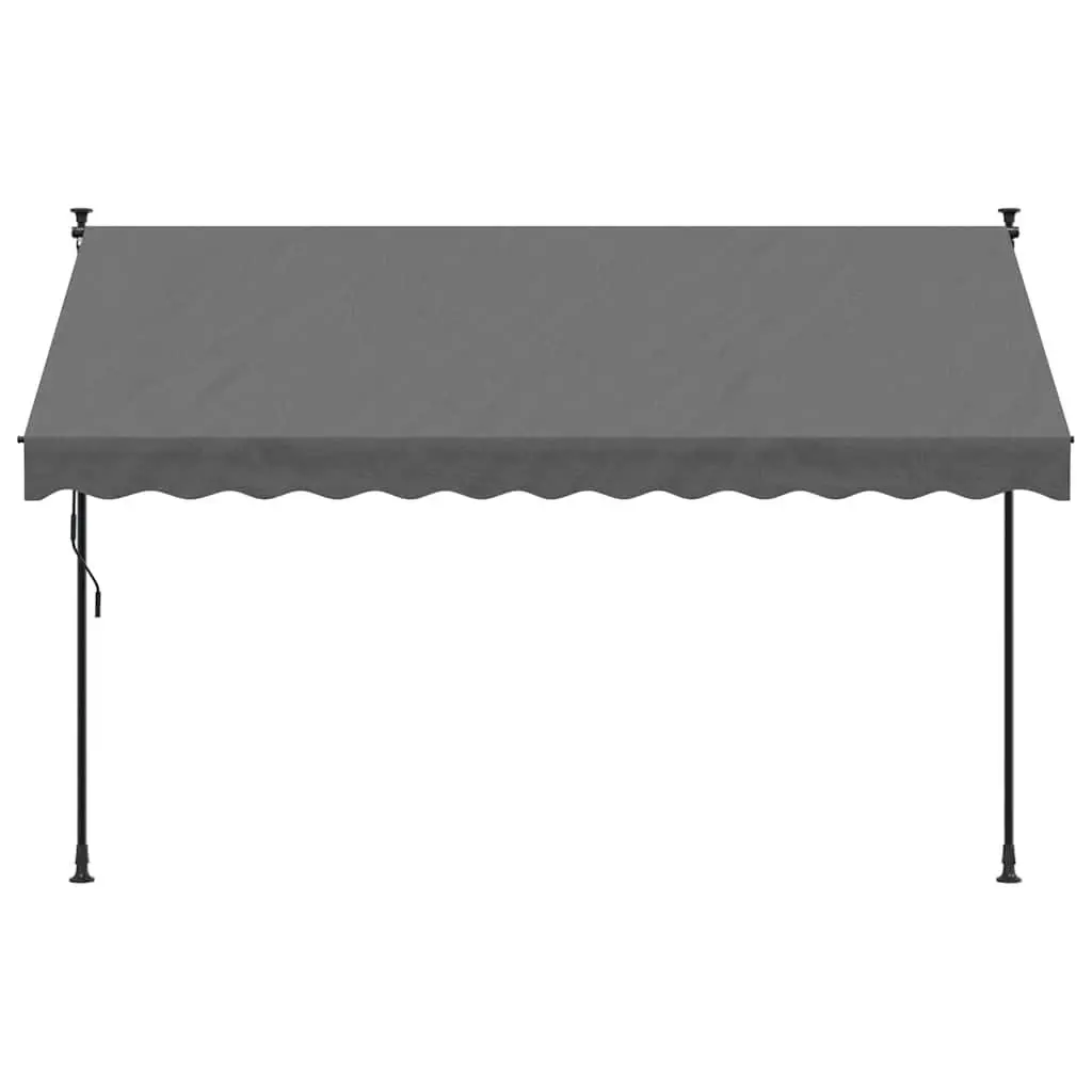 Retractable Awning Steel Frame 300x150cm Manual Crank Handle Fabric Canopy Anthracite