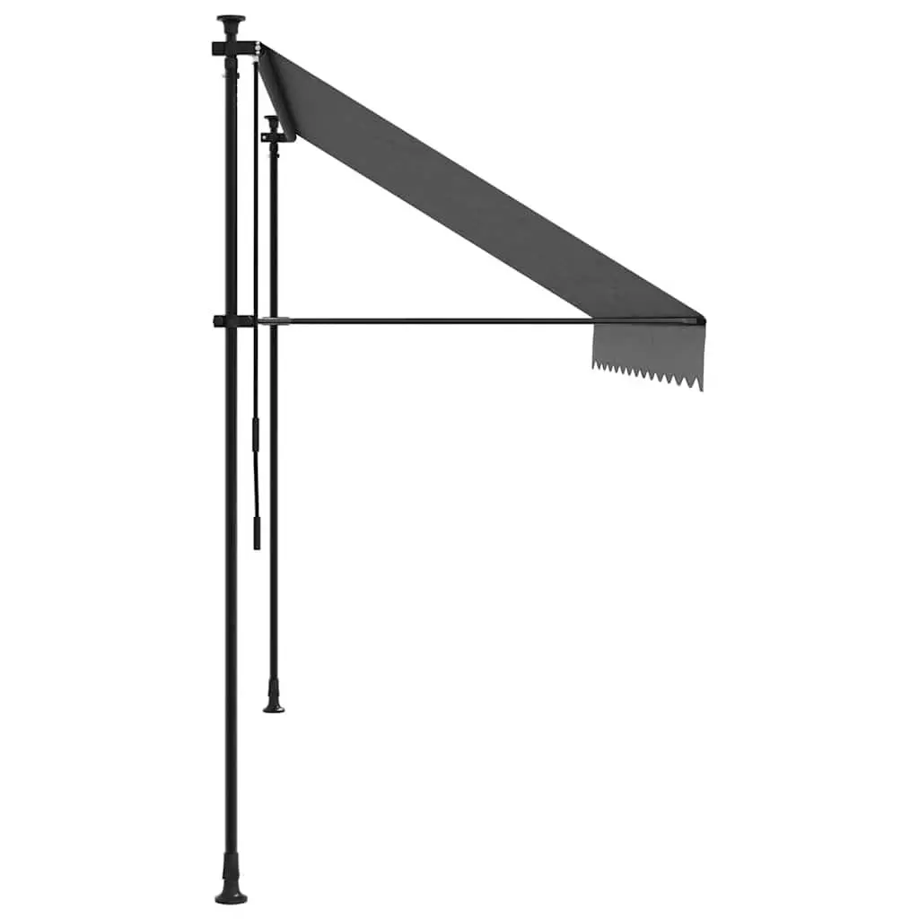 Retractable Awning Steel Frame 300x150cm Manual Crank Handle Fabric Canopy Anthracite