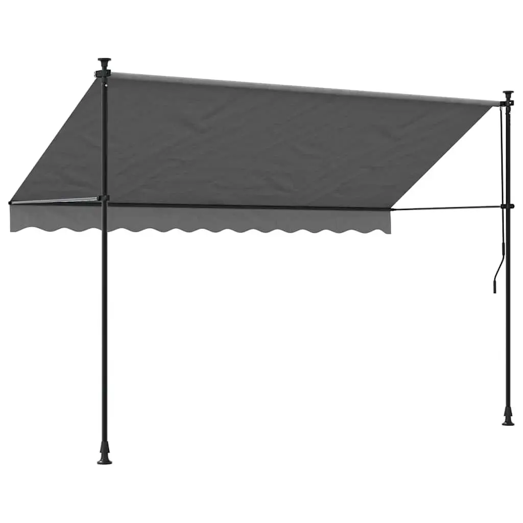 Retractable Awning Steel Frame 300x150cm Manual Crank Handle Fabric Canopy Anthracite