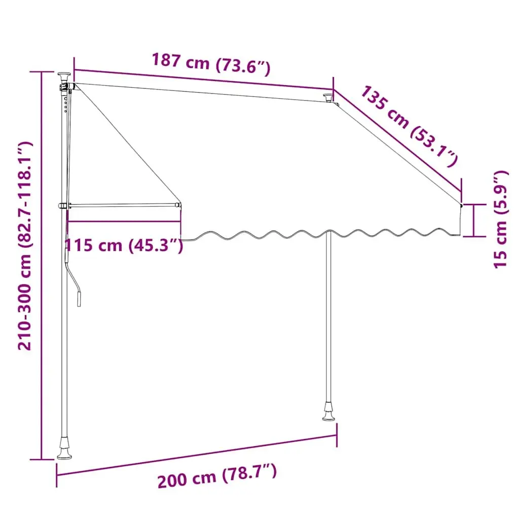 Cream Retractable Awning for Multiple Uses