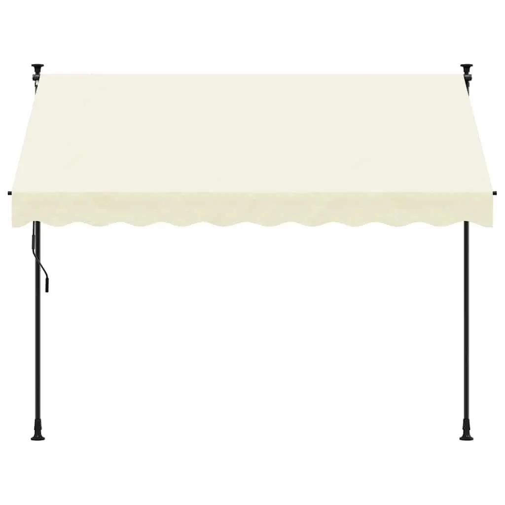 Retractable Awning Steel 300x150 cm Cream Manual Crank Patio Shade