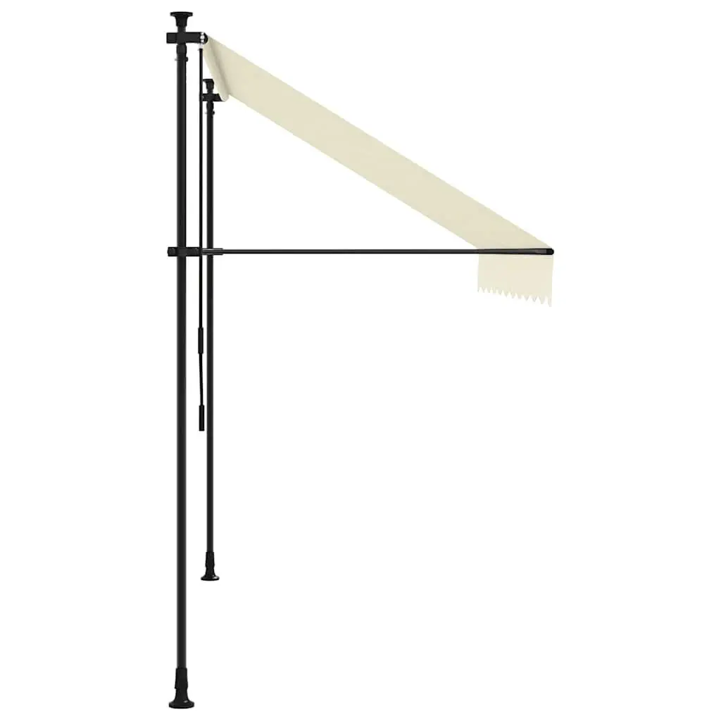Retractable Awning Steel 300x150 cm Cream Manual Crank Patio Shade